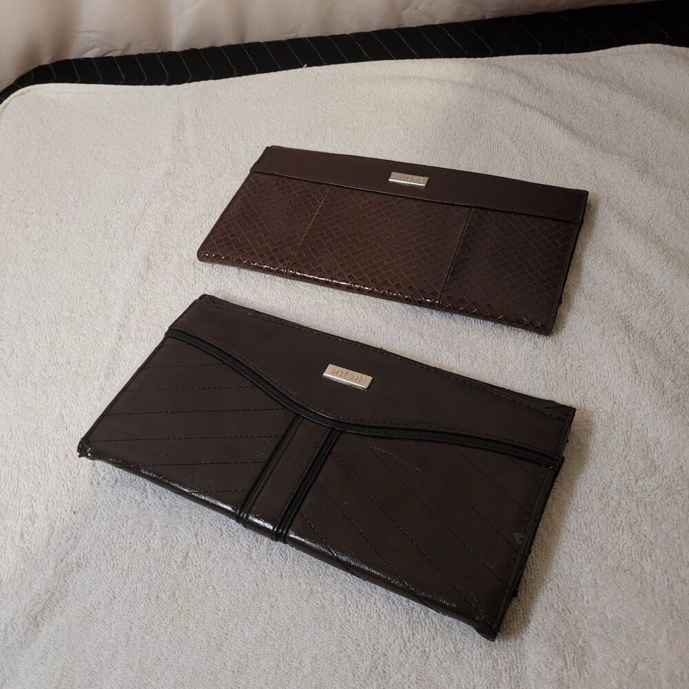 MICHE CLUTCHES 2 BAGS NWOT BROWN LEATHER Sz 12 X 6
